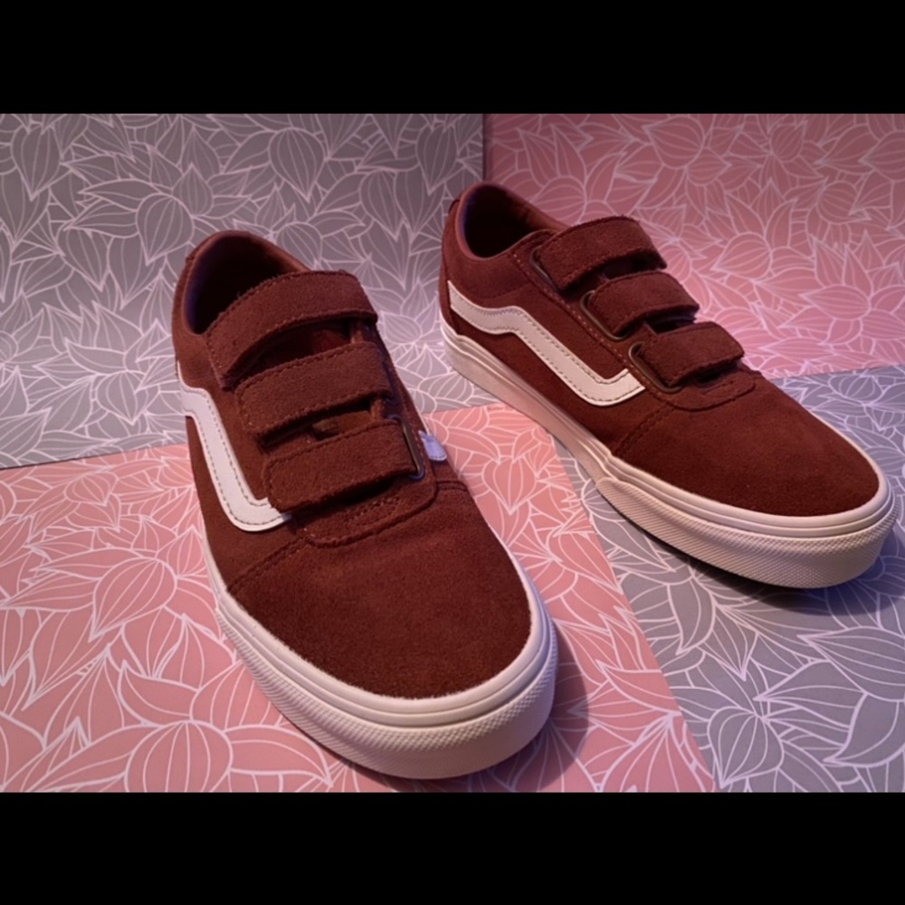 LIKE NEW Vans old Skool v Velcro size 6.5 women’s burnt orange/redwood